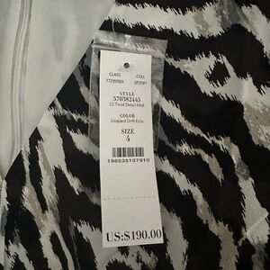 White House Black Market Leopard Print Long Sleeve Dress